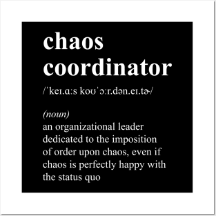 Funny Chaos Coordinator Job Title Definition Posters and Art